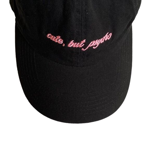 David and Young Cute, But Psycho Embroidered Black Hat Baseball Cap Adjustable - Picture 4 of 13